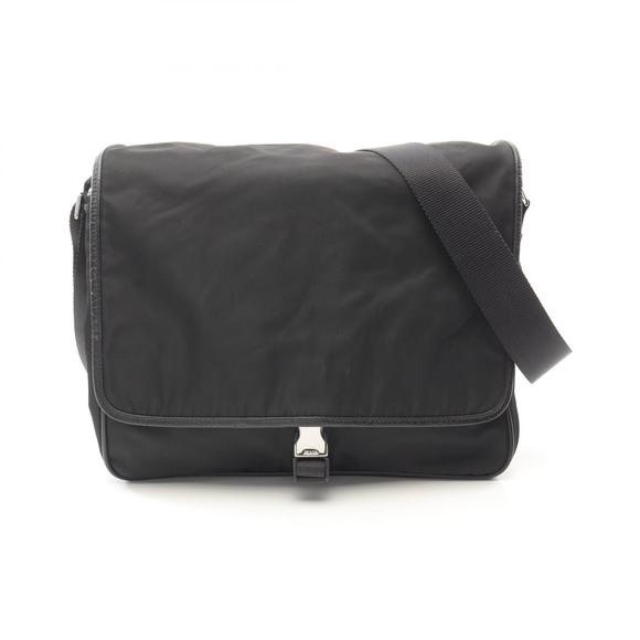Prada Leather TESSUTO Shoulder Bag SAFFIANO Nylon Black - Picture 1 of 7